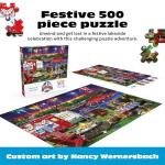 Buffalo Games - Fourth by the Lake - Nancy Wernersbach - 500 Piece Jigsaw Puzzle for Adults - Festive 4th of July Patriotic Puzzle with Fireworks - Finished Size 21.25 x 15.00