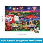 Buffalo Games - Fourth by the Lake - Nancy Wernersbach - 500 Piece Jigsaw Puzzle for Adults - Festive 4th of July Patriotic Puzzle with Fireworks - Finished Size 21.25 x 15.00