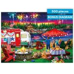 Buffalo Games - Fourth by the Lake - Nancy Wernersbach - 500 Piece Jigsaw Puzzle for Adults - Festive 4th of July Patriotic Puzzle with Fireworks - Finished Size 21.25 x 15.00