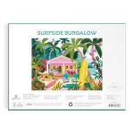 Galison Surfside Bungalow – 1000 Piece Jigsaw Puzzle Featuring Beautiful Artwork of A Beach Bungalow with Surfboards and Ocean Views