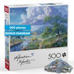 Buffalo – 500 Piece Abraham Hunter Hill Country Summer Jigsaw Puzzle Colorful Puzzle for Adults – Precision-Cut Pieces, Beautiful Artwork, and Hours of Relaxing Fun
