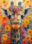 Puzzles for Adults 1000 Pieces, Jigsaw Puzzles with Giraffe Floral, with Letters on the Back, Impossible Brain Teaser, Fidget Puzzle Games for Halloween, Christmas, Finished Size 20x28 Inches
