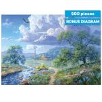 Buffalo – 500 Piece Abraham Hunter Hill Country Summer Jigsaw Puzzle Colorful Puzzle for Adults – Precision-Cut Pieces, Beautiful Artwork, and Hours of Relaxing Fun
