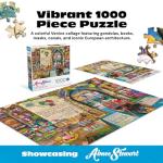 Buffalo Games - 1000 Piece Aimee Stewart Life is an Open Book- Venice Jigsaw Puzzle Challenging and Colorful Puzzle for Adults – Precision-Cut Pieces, Beautiful Artwork, and Hours of Relaxing Fun