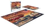 Buffalo Games – 1000 Piece Jigsaw Puzzle ​- Patriotic Harborview - Charles Wysocki Colorful Puzzle for Adults – Precision-Cut Pieces, Beautiful Artwork, and Hours of Relaxing Fun