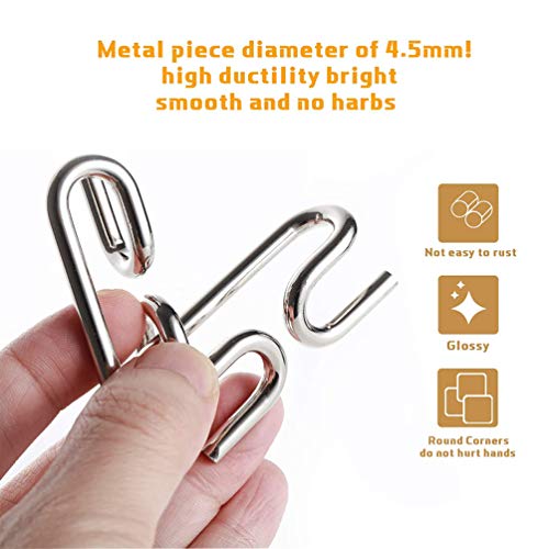 12pc Set of Bamboo 3D Metal Brain Teaser Puzzles