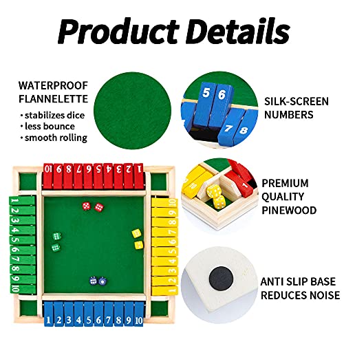 Nicecho Shut The Box Dice Game - Fun Math Tabletop Game