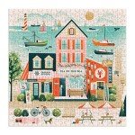 Galison Beside The Sea – 500 Piece Puzzle Fun and Challenging Activity with Bright and Bold Artwork of Charming Village and Sea Scenery for Adults and Families