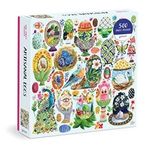 Galison Artisanal Eggs – 500 Piece Puzzle Fun and Challenging Activity with Bright and Bold Artwork of Beautifully Painted Eggs for Adults and Families