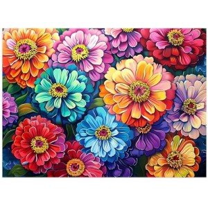 500 Piece Puzzle for Adults Puzzle Flowers, Recycled Cardboar Jigsaw Puzzles 500 Pieces Children Elderly, Family Activity Game Great Gift for Mom Dad Friend Difficult Puzzles Size 20.5 x 15 inches