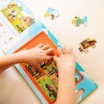 Melissa & Doug Take-Along Magnetic Jigsaw Puzzles Travel Toy On the Farm (2 15-Piece Puzzles) - FSC Certified