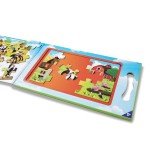 Melissa & Doug Take-Along Magnetic Jigsaw Puzzles Travel Toy On the Farm (2 15-Piece Puzzles) - FSC Certified
