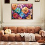 500 Piece Puzzle for Adults Puzzle Flowers, Recycled Cardboar Jigsaw Puzzles 500 Pieces Children Elderly, Family Activity Game Great Gift for Mom Dad Friend Difficult Puzzles Size 20.5 x 15 inches