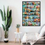 National Parks Puzzle for Adults 1000 Pieces, Travel Poster Landscape Puzzle Including Zion Yellowstone Yosemite, Nature Jigsaw Puzzles Scenery Mountain Scene