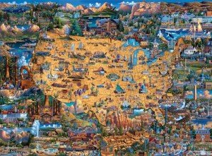 Buffalo Games - Dowdle - National Parks Map - 1000 Piece Jigsaw Puzzle for Adults -Challenging Puzzle Perfect for Game Nights - Finished Size is 26.75 x 19.75