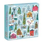 Galison Twinkle Town 500 Piece Puzzle from Galison - Featuring Colorful and Whimsical Illustrations of a Festive Snowy Town, 20" x 20", Makes a Wonderful Gift