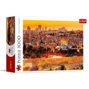Trefl The Roofs of Jerusalem 3000 Piece Jigsaw Puzzle Red 46"x33" Print, DIY Puzzle, Creative Fun, Classic Puzzle for Adults and Children from 15 Years Old