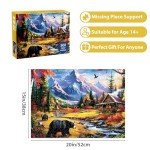 500 Pieces Jigsaw Puzzles for Adults Puzzle Bear Mountain Nature Puzzle for Children Elderly, Recycled Paper Puzzle 500 Pieces, Challenging Puzzle Family Game Great Gift for Friends, 20.5 x 15 Inch