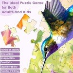 VOLUVOLU 500 Piece Puzzle for Adults, Jigsaw Puzzle,Flower Hummingbird Jigsaw Puzzles 500 Pieces Birthday Party for Family Kids and Adults Funny Puzzle for Adults