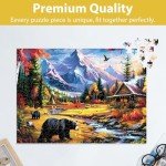500 Pieces Jigsaw Puzzles for Adults Puzzle Bear Mountain Nature Puzzle for Children Elderly, Recycled Paper Puzzle 500 Pieces, Challenging Puzzle Family Game Great Gift for Friends, 20.5 x 15 Inch
