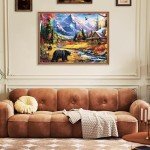 500 Pieces Jigsaw Puzzles for Adults Puzzle Bear Mountain Nature Puzzle for Children Elderly, Recycled Paper Puzzle 500 Pieces, Challenging Puzzle Family Game Great Gift for Friends, 20.5 x 15 Inch