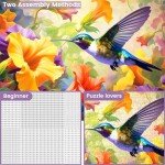 VOLUVOLU 500 Piece Puzzle for Adults, Jigsaw Puzzle,Flower Hummingbird Jigsaw Puzzles 500 Pieces Birthday Party for Family Kids and Adults Funny Puzzle for Adults