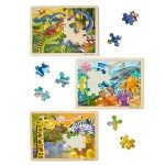 Melissa & Doug Jigsaw Puzzle Bundle (Dinosaur,Safari and Ocean) - Animal Puzzles, Wooden Jigsaw Puzzles For Kids Ages 3+