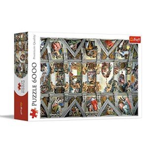 Trefl Sistine Chapel Ceiling 6000 Piece Jigsaw Puzzle Red 54"x38" Print, DIY Puzzle, Creative Fun, Classic Puzzle for Adults and Children from 15 Years Old