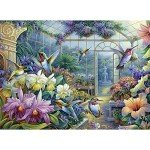 Bits and Pieces – 1500 Piece Jigsaw Puzzle for Adults – Antique Greenhouse - Bird Fountain Beautiful Flower Garden Jigsaw Puzzle by Artist Oleg Gavrilov, Completed Puzzle Size: 23" x 33"