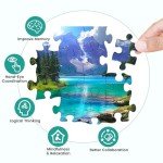 500 Pieces Puzzles for Adult Jigsaw Puzzle 500 Piece Puzzle Children Elderly Puzzle Mountain Forest Lake Puzzle Gift for Mom Dad Family Friend Family Activity Games Home Decor Wall Art 20.5x15IN