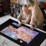 Lavievert 1500 Piece Jigsaw Puzzle Mat Roll Up with Unique Auxiliary Line Design, Portable Puzzle Board for Adults & Kids, Non-Slip Puzzle Keeper Storage Saver for 1500 1000 500 Piece Puzzles