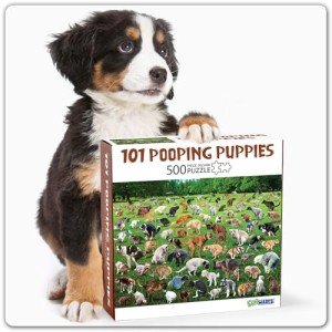 Funwares Original 101 Pooping Puppies Puzzle - Hilarious Jigsaw Puzzle - Perfect White Elephant Gag Gift - Funny Dog Pooping Puzzle for Adults and Kids! 500 Piece Puzzle!