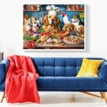 500 Piece Puzzles for Adults, Funny Puppy Animal Jigsaw Puzzles, Food Kitchen Jigsaw Puzzle, Animal Pet Lover Challenging Puzzles for Friends Family Activity Game Nights Gifts, 20.5×15 in