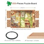 ALL4JIG 1500 Piece Rotating Puzzle Board with Drawers and Cover,25"x34"Portable Wooden Jigsaw Puzzle Table for Adults Portable,Lazy Susan Spinning Puzzle Boards Birthday Gift for mom