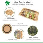 ALL4JIG 1500 Piece Rotating Puzzle Board with Drawers and Cover,25"x34"Portable Wooden Jigsaw Puzzle Table for Adults Portable,Lazy Susan Spinning Puzzle Boards Birthday Gift for mom