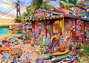 HUADADA Jigsaw Puzzles for Adults 1000 Pieces, Beach Shop Interlock Perfectly No Dust, Home Decors Family Challenge Toys for Men Women Elders Seniors (27.5"x19.6"), 1:1 Poster