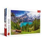 Trefl Lake Oeschinen, Alps, Switzerland 1500 Piece Jigsaw Puzzle Red 33"x23" Print, DIY Jigsaw, Creative Fun, Classic Puzzle for Adults and Children from 12 Years Old