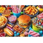 500 Piece Puzzle for Adults, Hamburger Jigsaw Puzzles, Youths Favorite Foods Puzzles 500 Pieces, Birthday and Barious Holiday Party for Family Kids and Adults, Funny Puzzle for Adults, 20.5x15 in