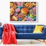 500 Piece Puzzle for Adults, Hamburger Jigsaw Puzzles, Youths Favorite Foods Puzzles 500 Pieces, Birthday and Barious Holiday Party for Family Kids and Adults, Funny Puzzle for Adults, 20.5x15 in