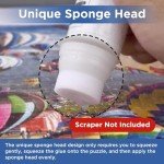 YAKAMOZ Updated Jigsaw Puzzle Glue with New Sponge Head for Adults Clear Water-Soluble Special Craft Puzzle Glue Quick Dry for 1000/1500/3000 Pieces of Puzzle,120ML