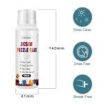 YAKAMOZ Updated Jigsaw Puzzle Glue with New Sponge Head for Adults Clear Water-Soluble Special Craft Puzzle Glue Quick Dry for 1000/1500/3000 Pieces of Puzzle,120ML
