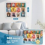 500 Piece Puzzles for Adults,Beautiful Wild Animals Jigsaw Puzzle for Adults Kids Seniors,Recycled Cardboard Dogs Puzzle 500 Piece,Family Activity Great Gift for Family Friends 20.5 * 15 inch