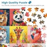 500 Piece Puzzles for Adults,Beautiful Wild Animals Jigsaw Puzzle for Adults Kids Seniors,Recycled Cardboard Dogs Puzzle 500 Piece,Family Activity Great Gift for Family Friends 20.5 * 15 inch
