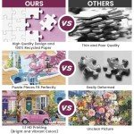 500 Pieces Jigsaw Puzzles for Adults, Beautiful Spring Street Puzzle for Adults Children Elderly, Recycled Paper Puzzle 500 Pieces, Glossy, Sturdy Pieces Challenging Family Game (20.5x15in)