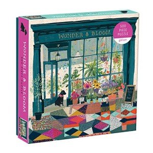 Galison Wonder & Bloom Puzzle, 500 Pieces, 20”x20” – Brightly Colored Scene of a Welcoming Local Plant Shop – Challenging, Perfect for Family Fun, Multicolor