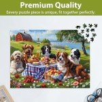 500 Pieces Puzzles for Adults–Dogs Jigsaw Puzzle for Adults Children Elderly–Recycled Paper Puzzle 500 Pieces–Challenging Family Activity Game Gift for Family Friends Men Women Seniors (21x15in)