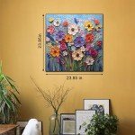 Colorful Flower Puzzles for Adults, Mosaic Plant Floral Puzzle Art, Spring Flower Garden Jigsaw Puzzles 1000 Pieces Painting