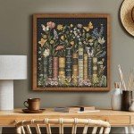 Wildflowers Puzzles for Adults 1000 Pieces, PICKFORU Wildflower Pages Jigsaw Puzzle, Vintage Book Puzzles for Book Lover, Plant Floral Flowers Puzzle as Home Decor
