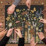 Wildflowers Puzzles for Adults 1000 Pieces, PICKFORU Wildflower Pages Jigsaw Puzzle, Vintage Book Puzzles for Book Lover, Plant Floral Flowers Puzzle as Home Decor