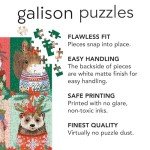 Galison Furry and Bright – 500 Piece Jigsaw Puzzle Featuring Adorable Portraits of Furry Friends Festooned for The Holidays
